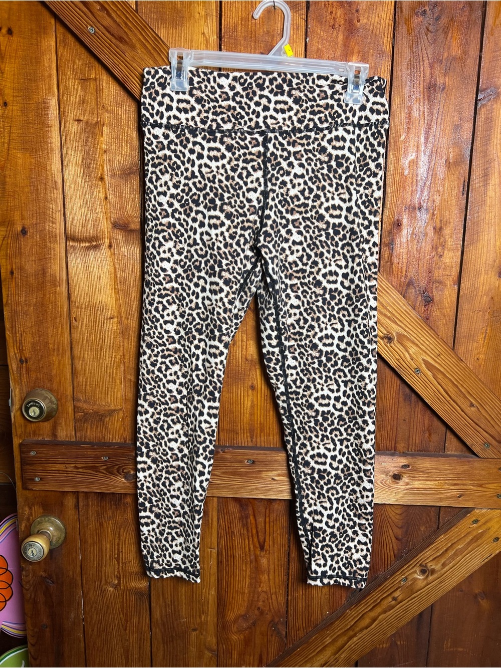 Leopard Print Leggings - Beige/Black